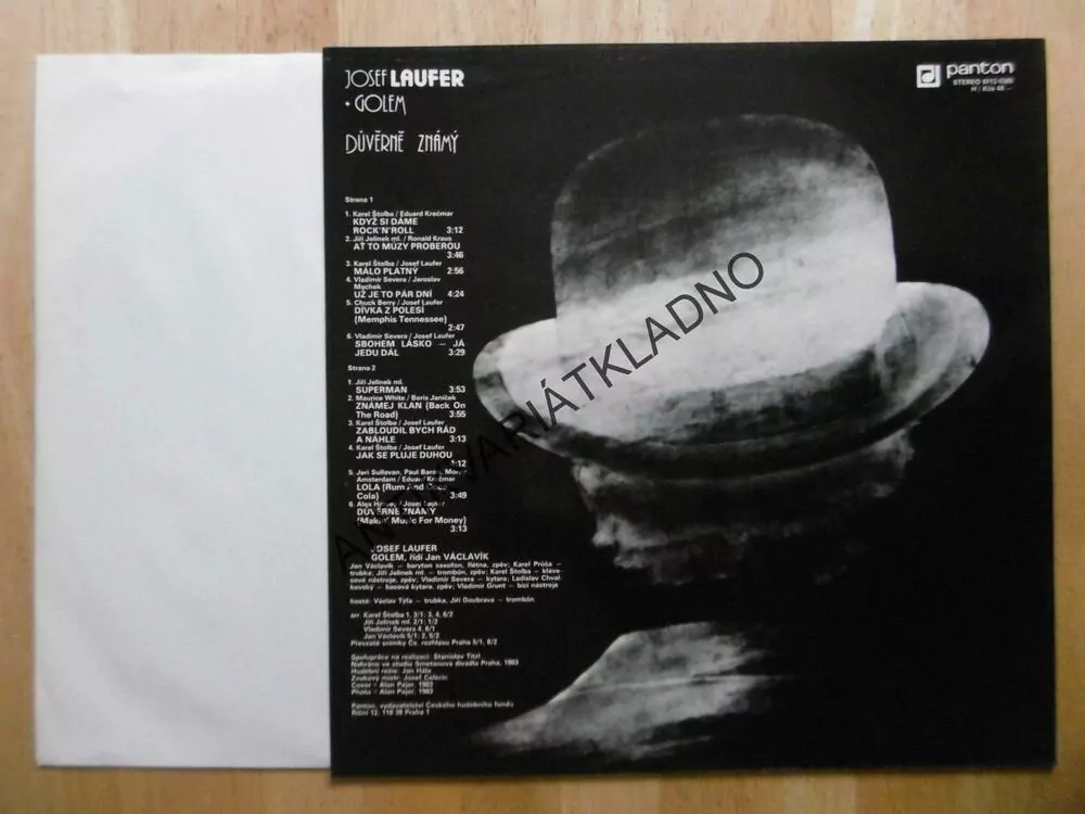 JOSEF LAUFER + GOLEM, DŮVĚRNĚ ZNÁMÝ,  LP
