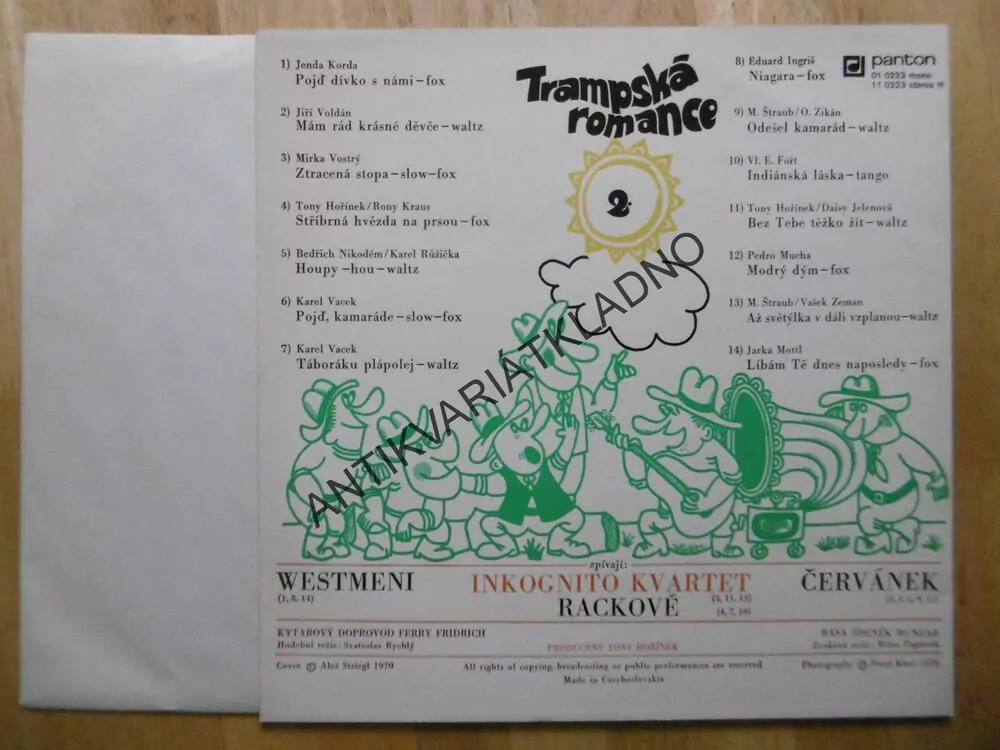 DRUHÁ TRAMPSKÁ ROMANCE, 2, WESTMENI, INKOGNITO, ČERVÁNEK, RACKOVÉ, LP