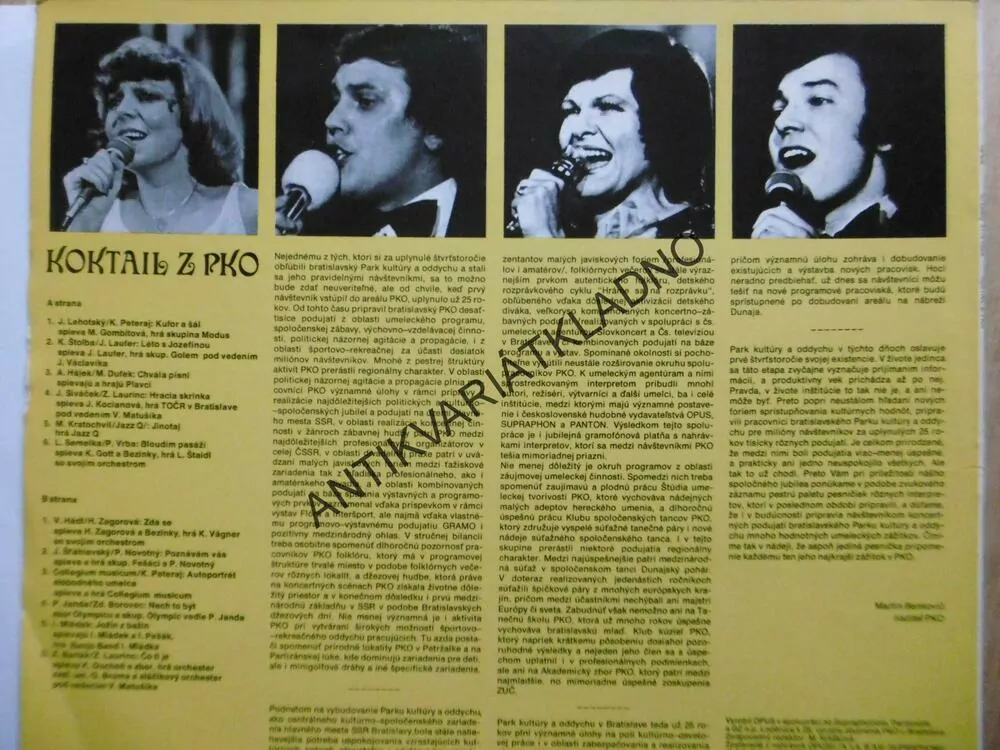 KOKTAIL Z PKO, K 25. VÝROČÍ OTEVŘENÍ PKO BRATISLAVA, GOOT, ZAGOROVÁ,BEZINKY, LAUFER AJ.