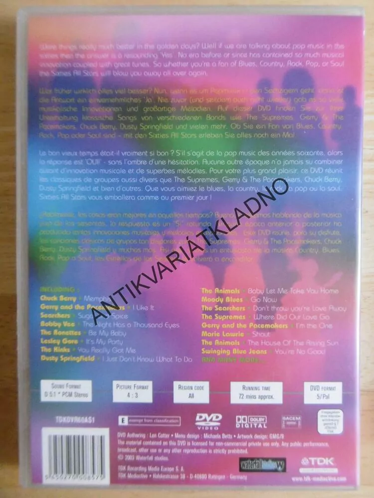 60´S ALL STARS VOLUME 1-2, DVD HUDBA