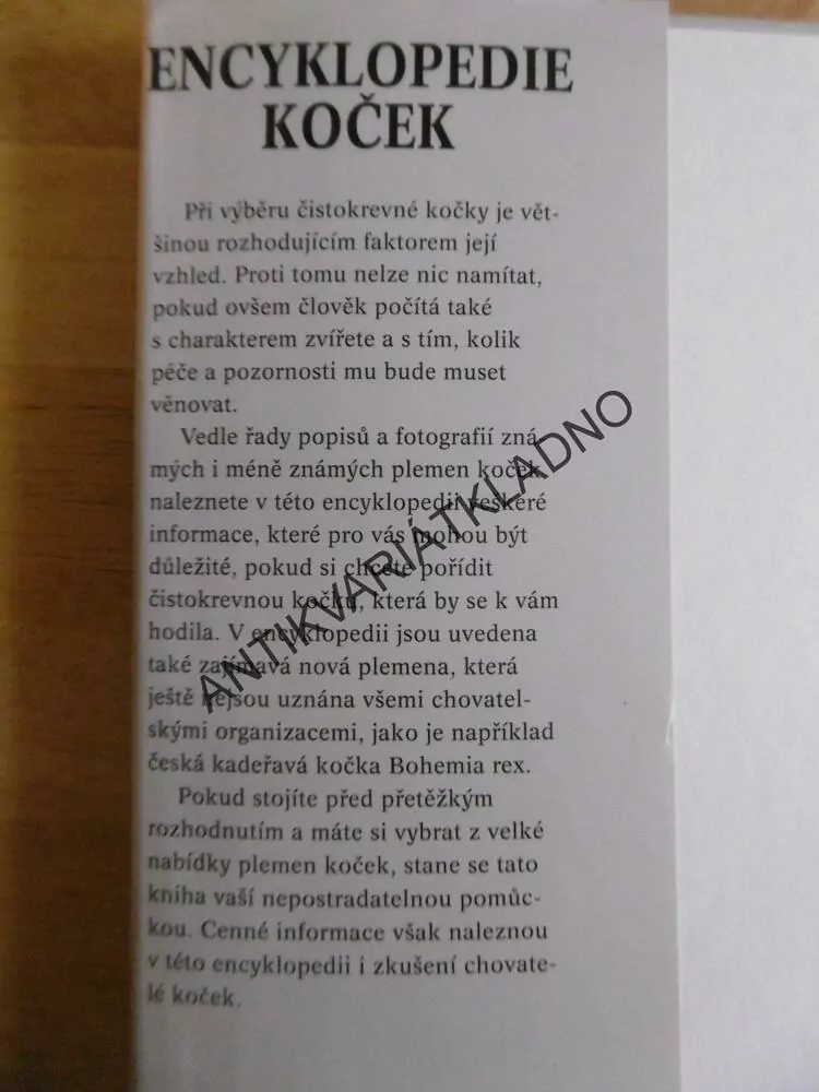 ENCYKLOPEDIE KOČEK, VERHOFF, VERHALLENOVÁ, KOČKA, KOČKY