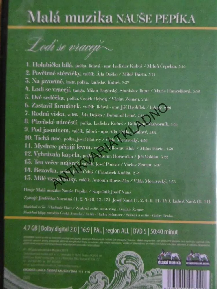 MALÁ MUZIKA NAUŠE PEPÍKA, 1-3, DVD HUDBA
