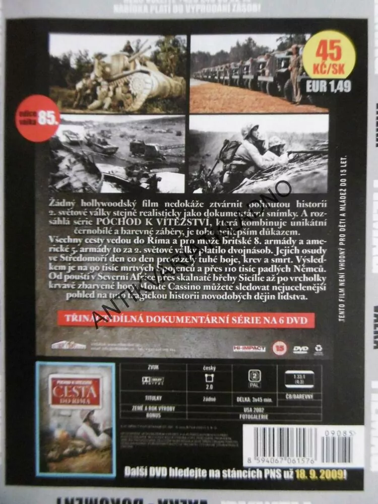 CESTA DO ŘÍMA, POCHOD K VÍTĚZSTVÍ, 1-6., DOKUMENT DVD FILM 2.SVĚT.VÁLKA,