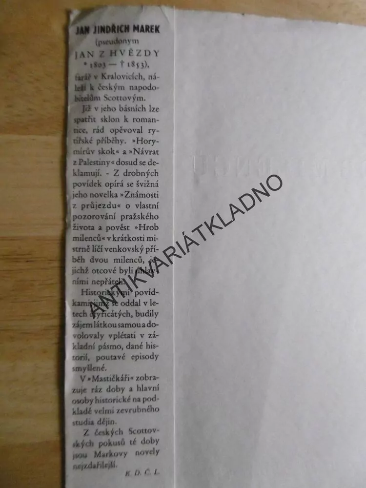 HROB MILENCŮ, JAN Z HVĚZDY, POVĚST Z PLZEŇSKA (PLZEŇ), 1944, FRANTIŠEK POKORNÝ
