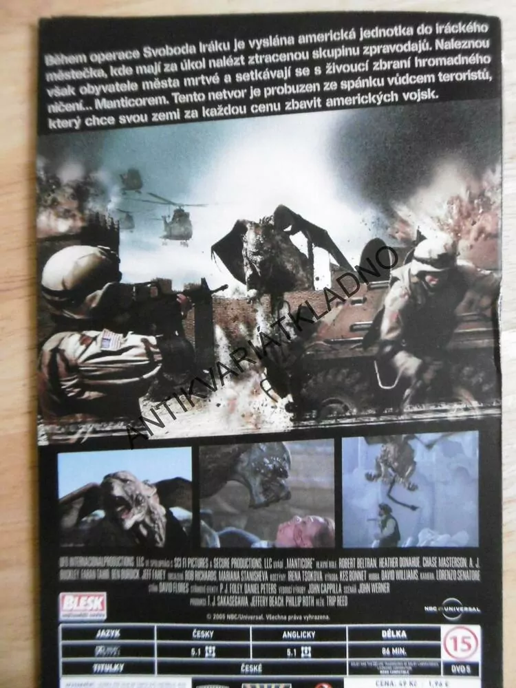 NETVOR Z POUŠTĚ, MANTICORE, DVD FILM