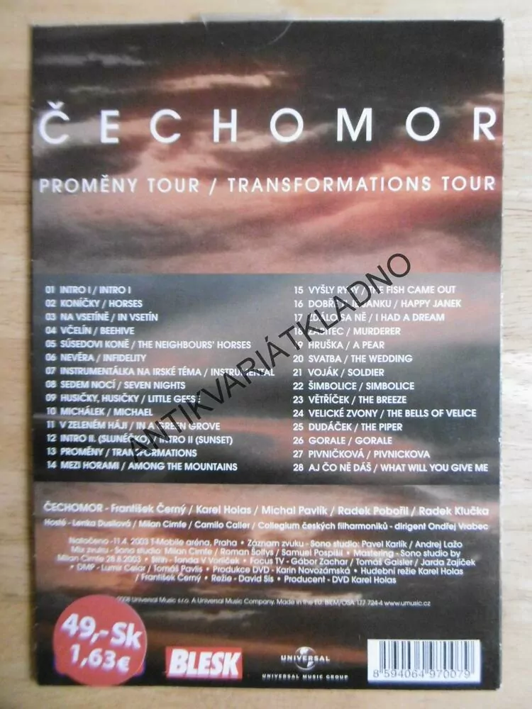 ČECHOMOR, PROMĚNY TOUR, 2008, DVD FILM  ČR
