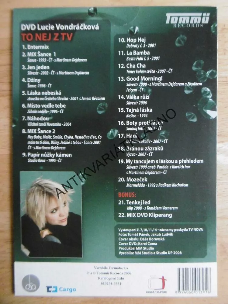 LUCIE VONDRÁČKOVÁ, TO NEJ Z TV, DVD HUDBA