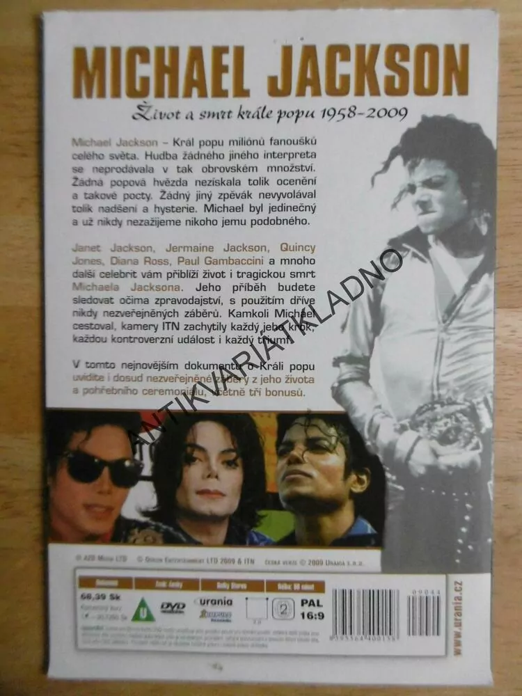 MICHAEL JACKSON, ŽIVOT A SMRT KRÁLE POPU 1958-2009, DVD HUDBA