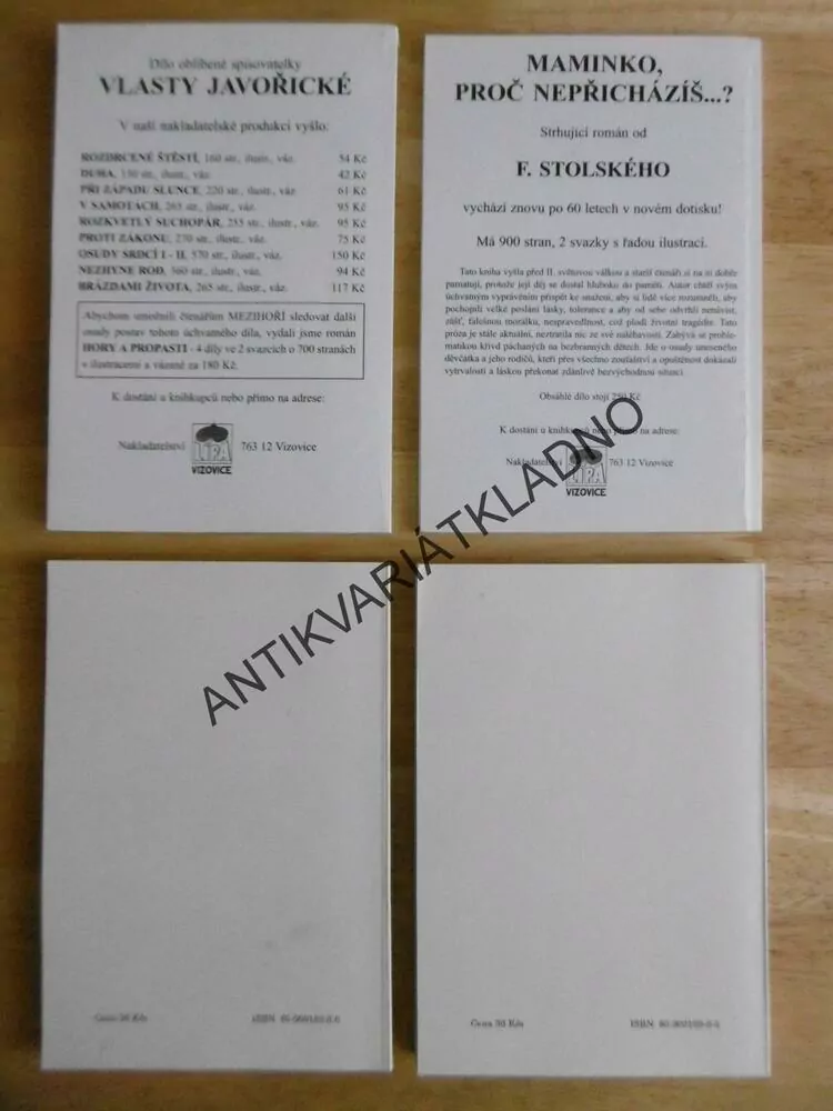MEZIHOŘÍ, 1-4. VLASTA JAVOŘICKÁ, **an