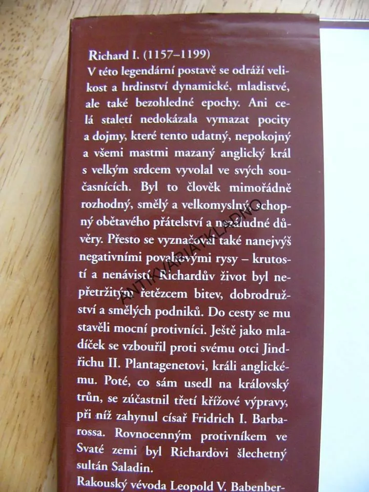 RICHARD LVÍ SRDCE, KRÁL, RYTÍŘ, DOBRODRUH, OBERMEIER