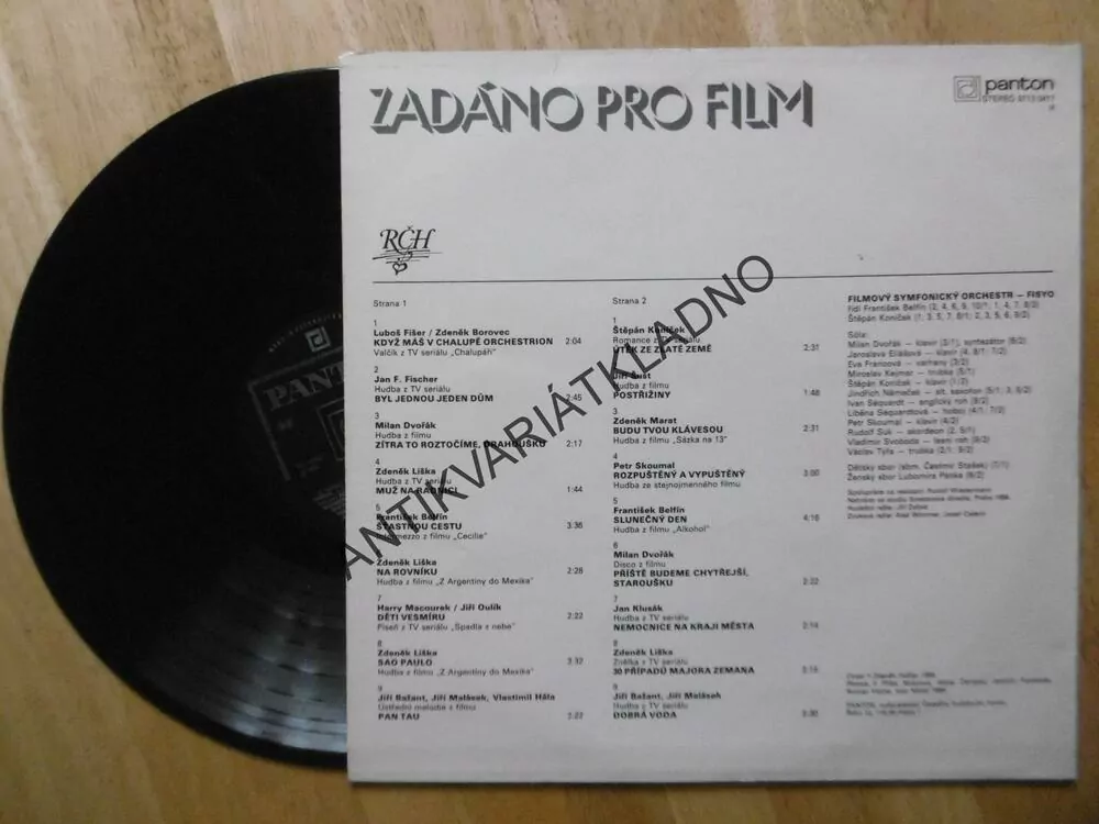 ZADÁNO PRO FILM, HUDBA Z FILMŮ A SERIÁLŮ- NEMOCNICE.., PAN TAU, CHALUPÁŘI, MAJOR ZEMAN, ZÍTRA TO ROZTOČÍME, DOBRÁ VODA AJ.