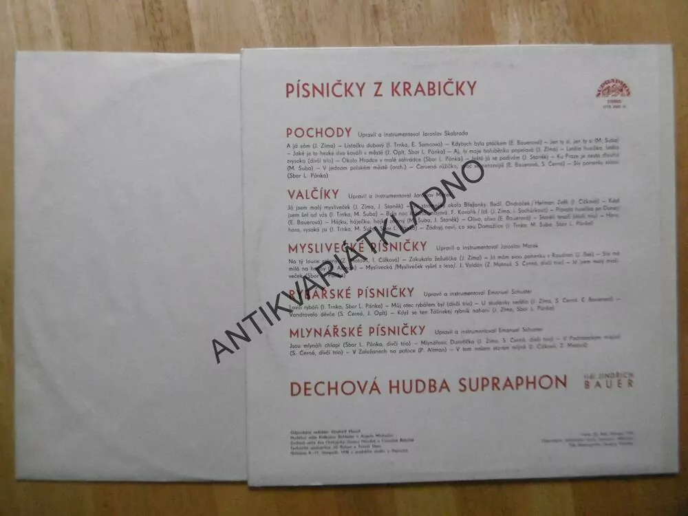 PÍSNIČKY Z KRABIČKY, DECHOVÁ HUDBA, POCHODY, VALČÍKY, RYBÁŘSKÉ A MLYNÁŘSKÉ PÍSNIČKY