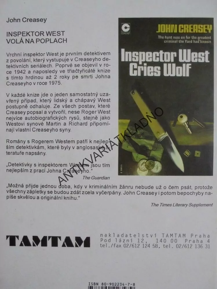 INSPEKTOR WEST VOLÁ NA POPLACH, JOHN CREASEY, **an