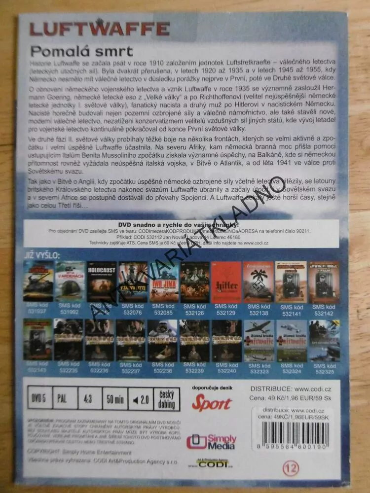 LUFTWAFFE, 2., POMALÁ SMRT, DVD DOKUMENT SVĚT.VÁLKA, LETECTVÍ