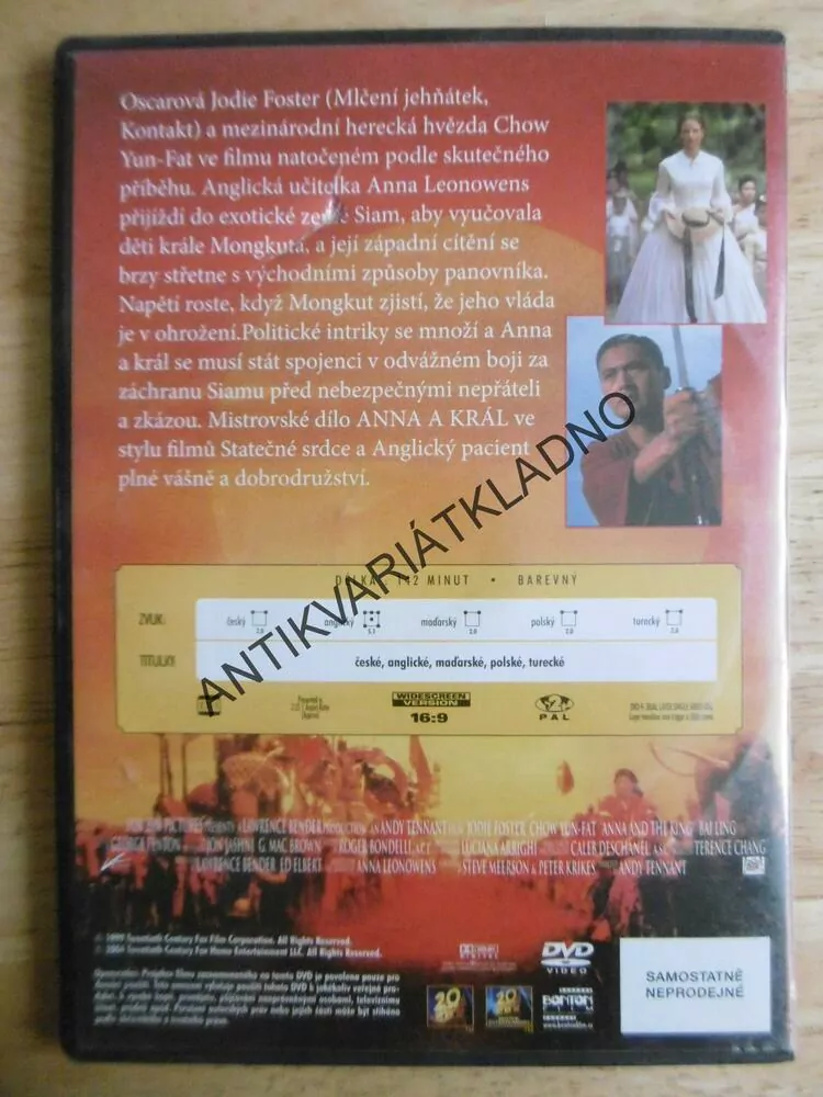 ANNA A KRÁL, DVD FILM