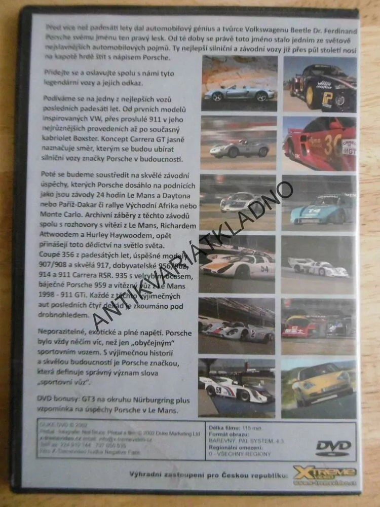 PORSCHE, LEGENDÁRNÍ VOZY, DOKUMENT DVD FILM