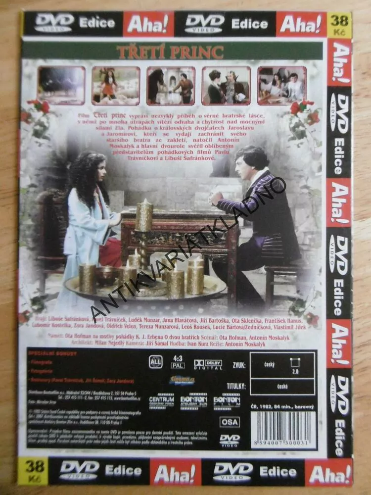 TŘETÍ PRINC, ŠAFRÁNKOVÁ, TRÁVNÍČEK,DVD FILM POHÁDKA