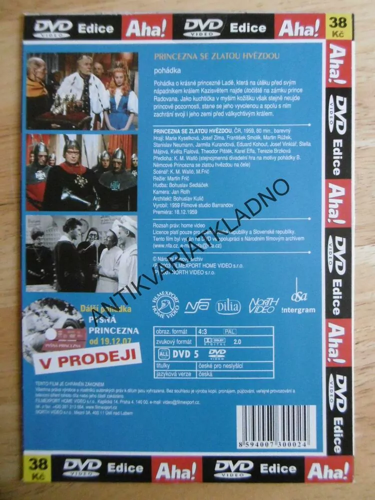 PRINCEZNA SE ZLATOU HVĚZDOU, DVD FILM 