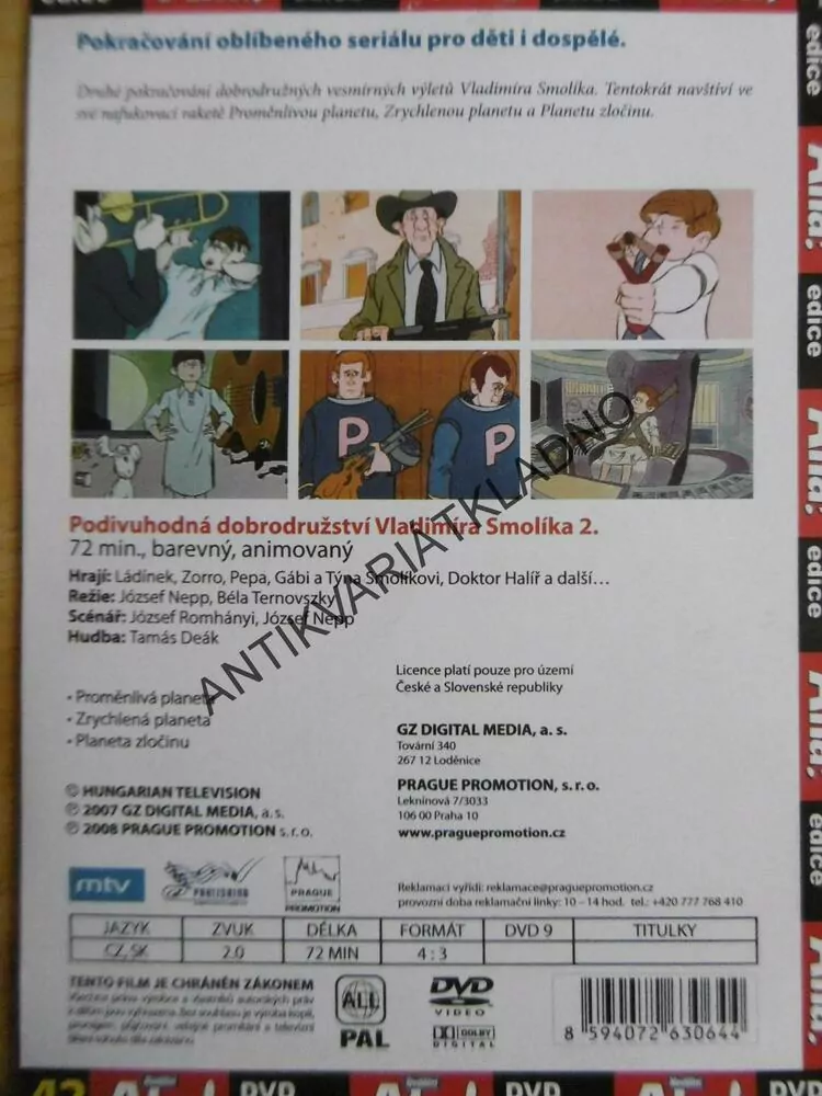 PODIVUHODNÁ DOBRODRUŽSTVÍ VLADIMÍRA SMOLÍKA 2., DVD FILM