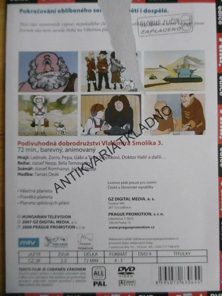 PODIVUHODNÁ DOBRODRUŽSTVÍ VLADIMÍRA SMOLÍKA 3., DVD FILM