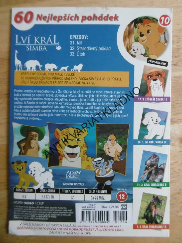 LVÍ KRÁL SIMBA, DVD FILM 