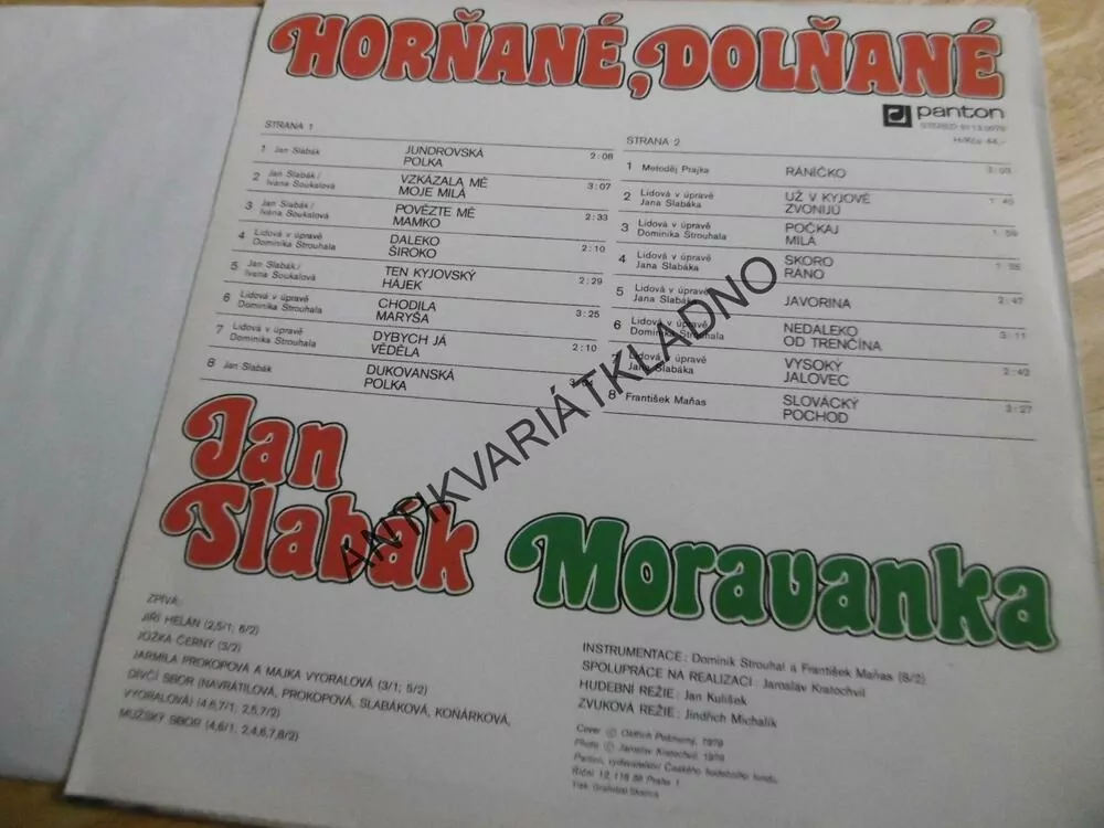 MORAVANKA JANA SLABÁKA, HORŇANÉ, DOLŇANÉ