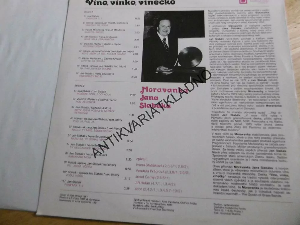 MORAVANKA JANA SLABÁKA, VÍNO, VÍNKO, VÍNEČKO