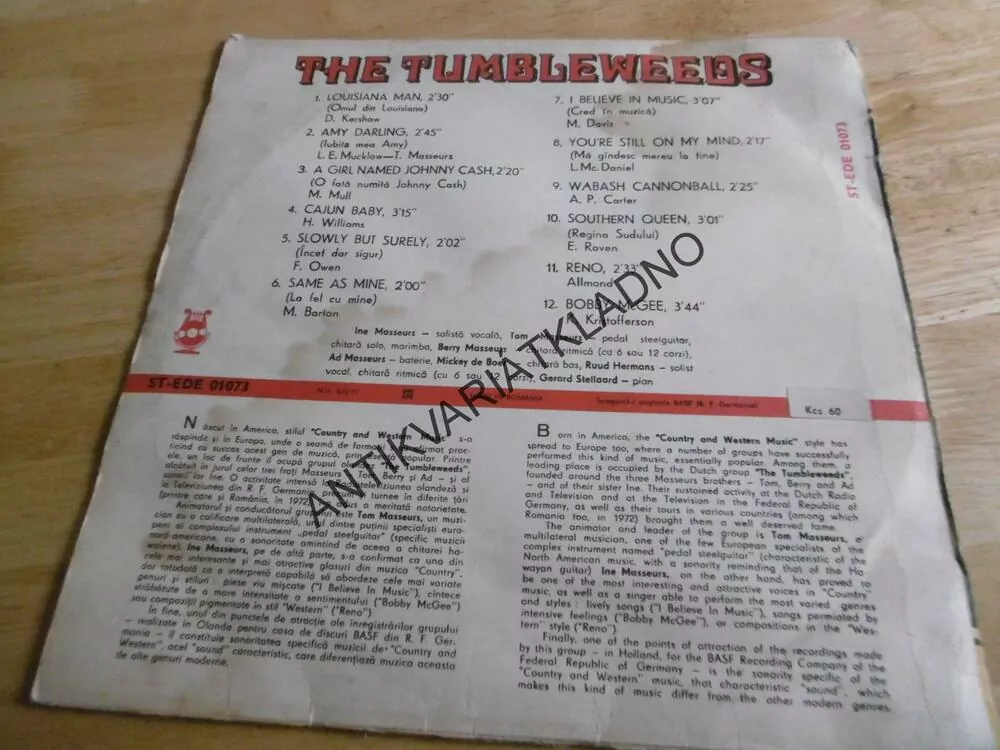 THE TUMBLEWEEDS, COUNTRY AND WESTERN MUSIC