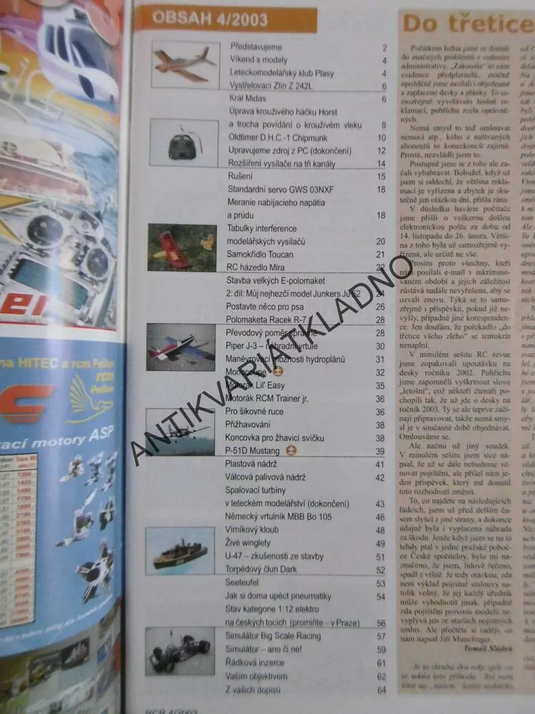 ČASOPIS RC REVUE 4/2003