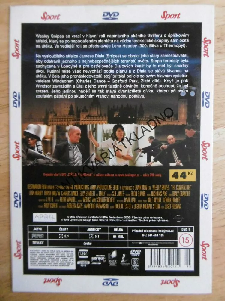STŘELEC V OHROŽENÍ, DVD FILM