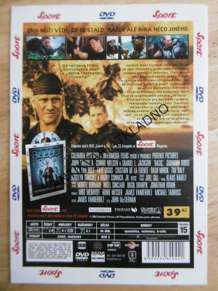 ZELENÉ PEKLO, JOHN TRAVOLTA, SAMUEL L. JACKSON, DVD FILM