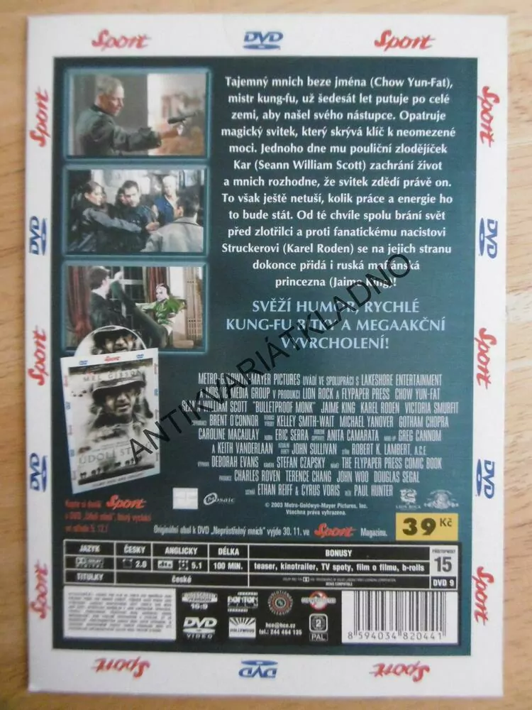 NEPRŮSTŘELNÝ MNICH, DVD FILM