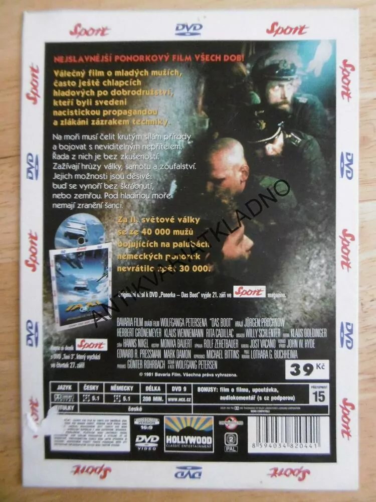 PONORKA, DAS BOOT, DVD FILM