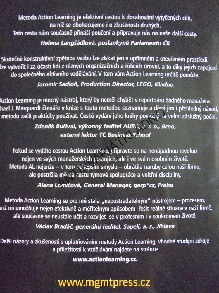ACTION LEARNING, UČINNÁ METODA ŘEŠENÍ PROBLÉMŮ
