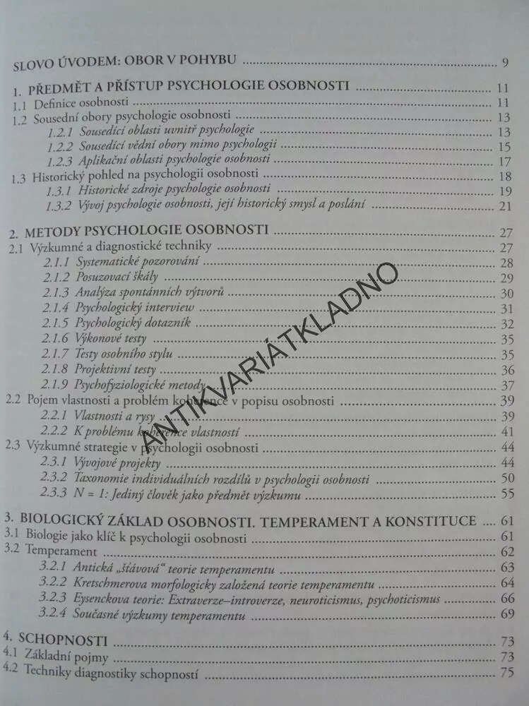 PSYCHOLOGIE OSOBNOSTI, OBOR V POHYBU, ŘÍČAN