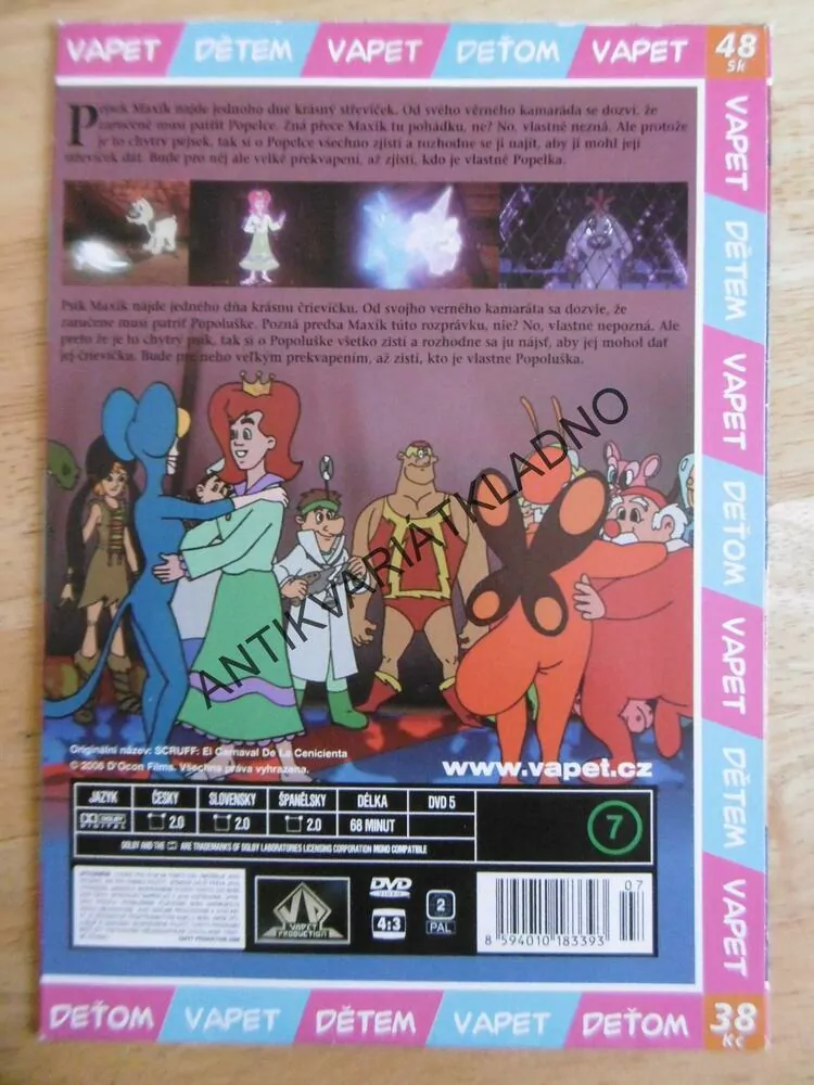 MAXÍK A POPELČIN STŘEVÍČEK, DVD FILM