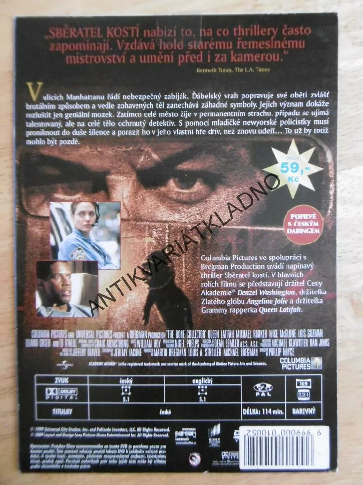 SBĚRATEL KOSTÍ, DVD FILM 