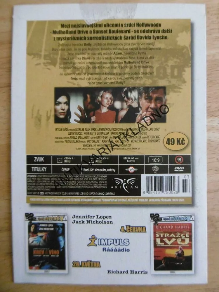 MULHOLLAND DRIVE, DVD FILM