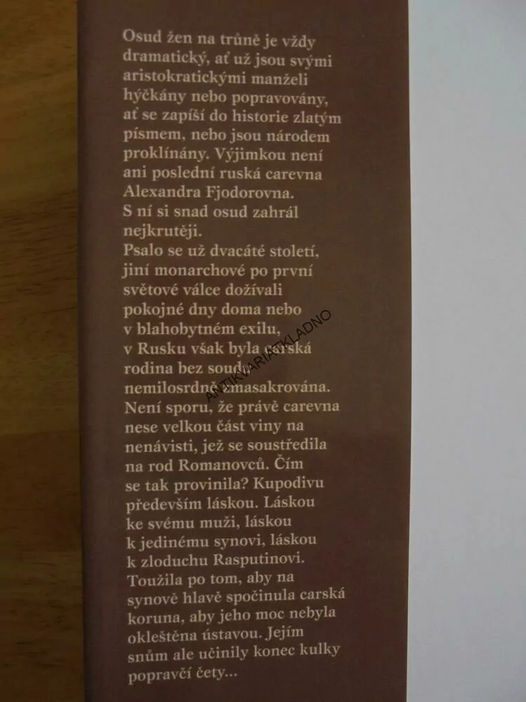 ALEXANDRA, TRAGÉDIE CAREVNY,RUSKO, E. HERESCHOVÁ, **an