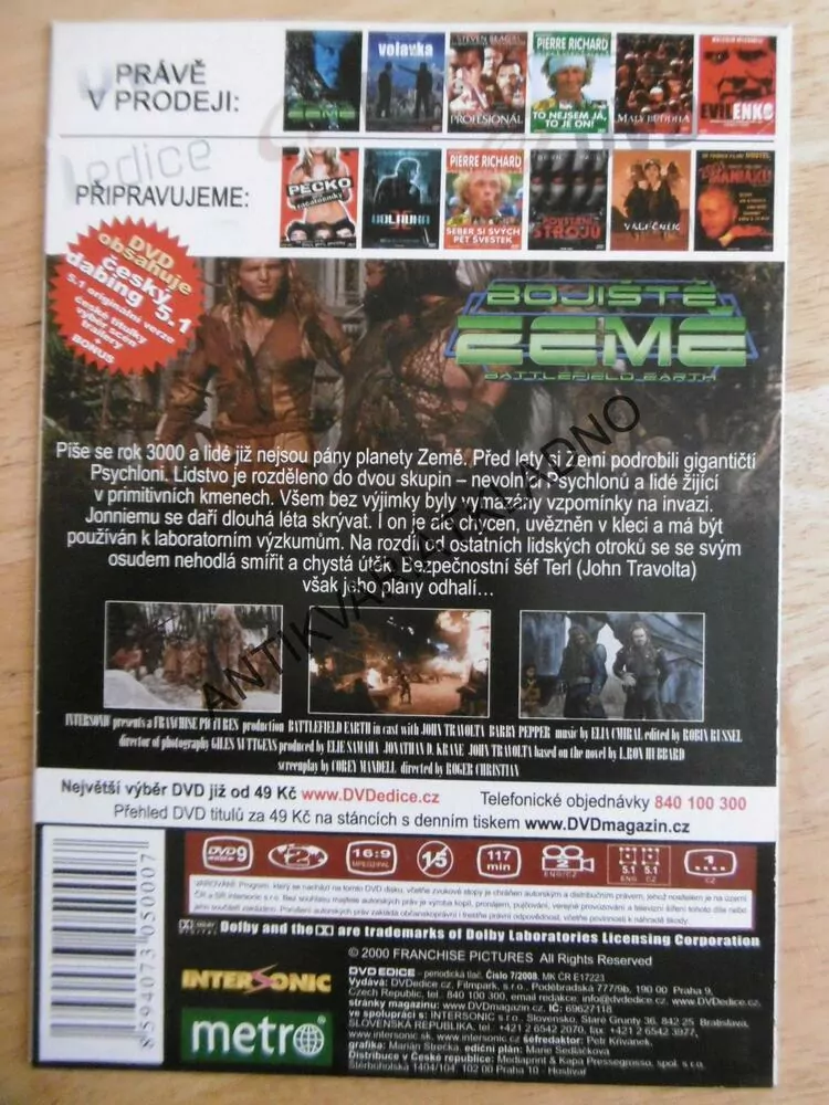 BOJIŠTĚ ZEMĚ, DVD FILM