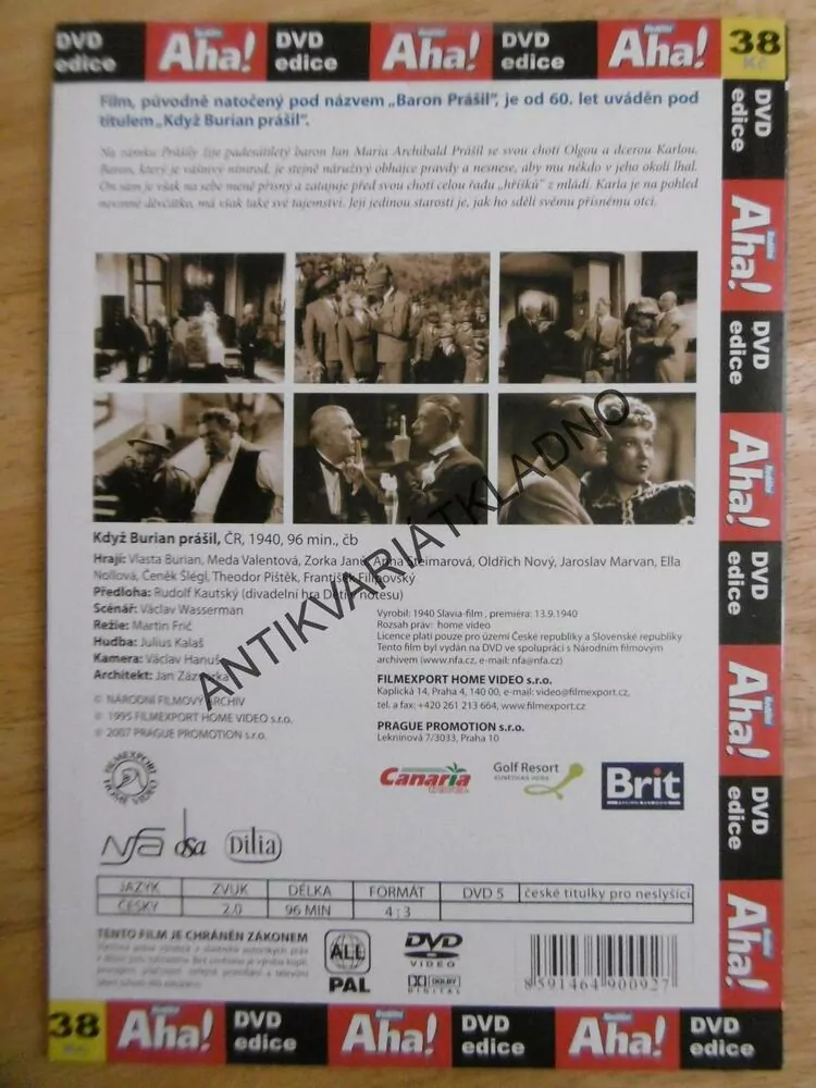 KDYŽ BURIAN PRÁŠIL, DVD FILM 