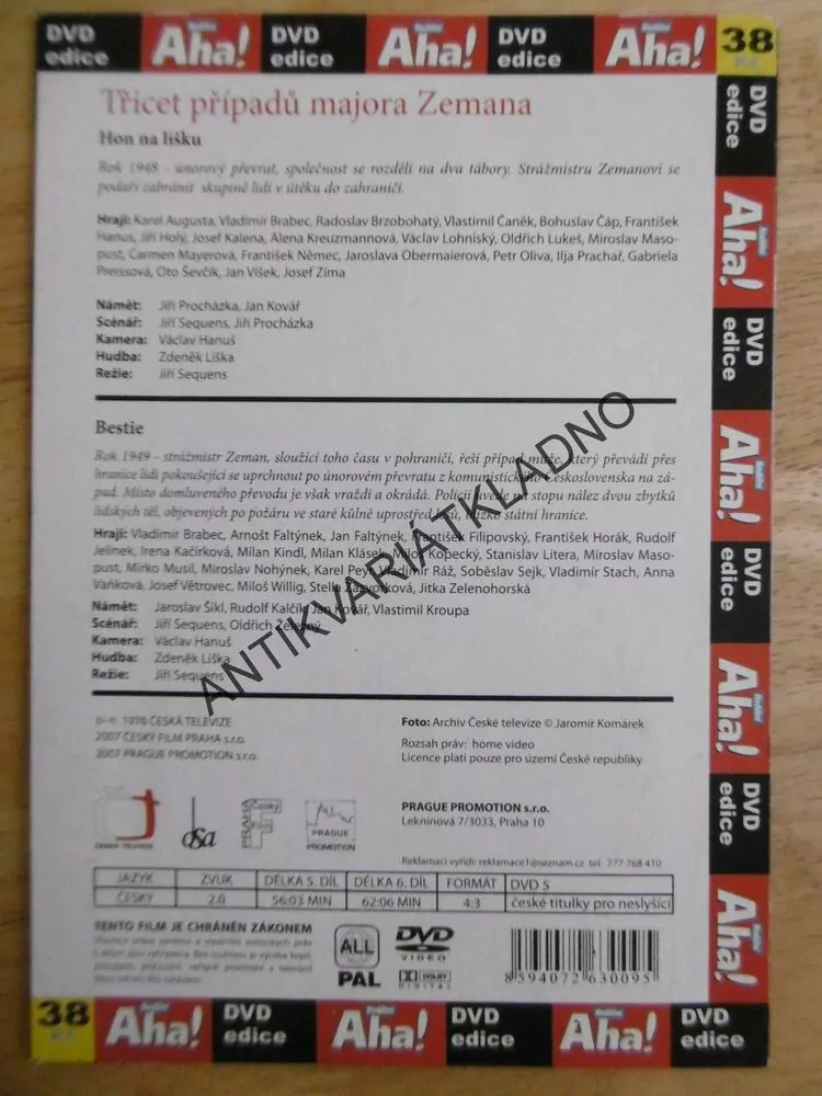 TŘICET PŘÍPADŮ MAJORA ZEMANA, STUDNA, DÍL Č.5-6, DVD FILM