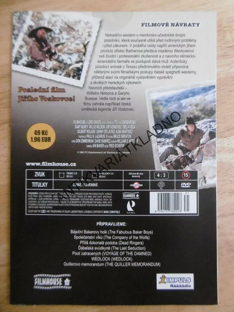 PSANEC BARBAROSA, DVD FILM 