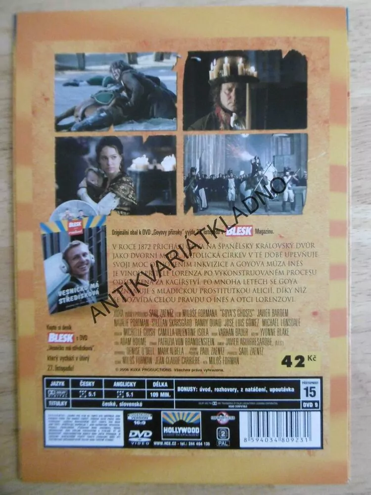 GOYOVY PŘÍZRAKY, PORTMAN, SKARSGARD,FORMAN, DVD FILM 