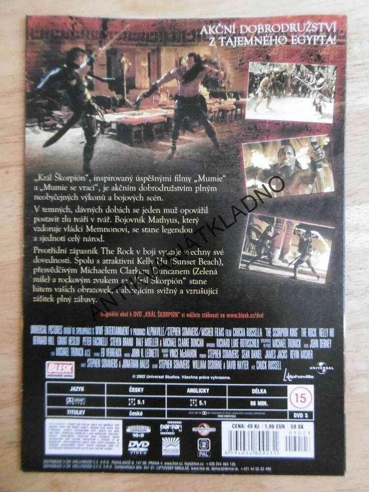 KRÁL ŠKORPION, DVD FILM