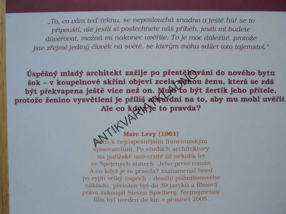 A CO KDYŽ JE TO PRAVDA? MARC LEVY,