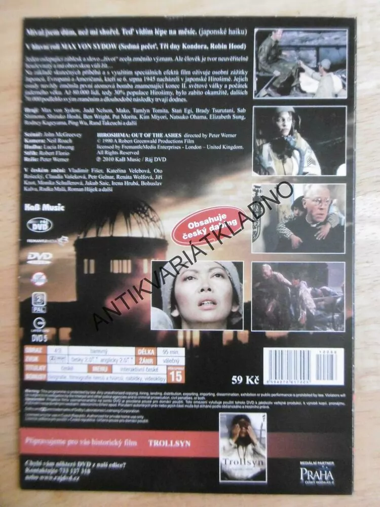 HIROŠIMA, MĚSTO POPELA, DVD FILM