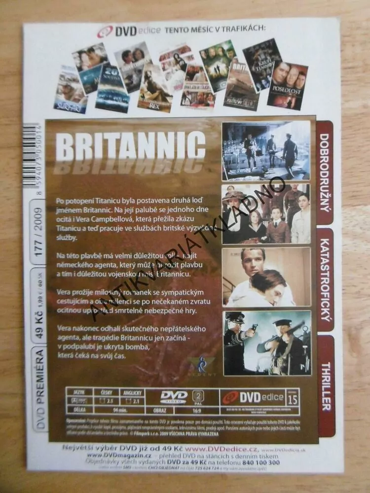 BRITANNIC, DVD FILM 