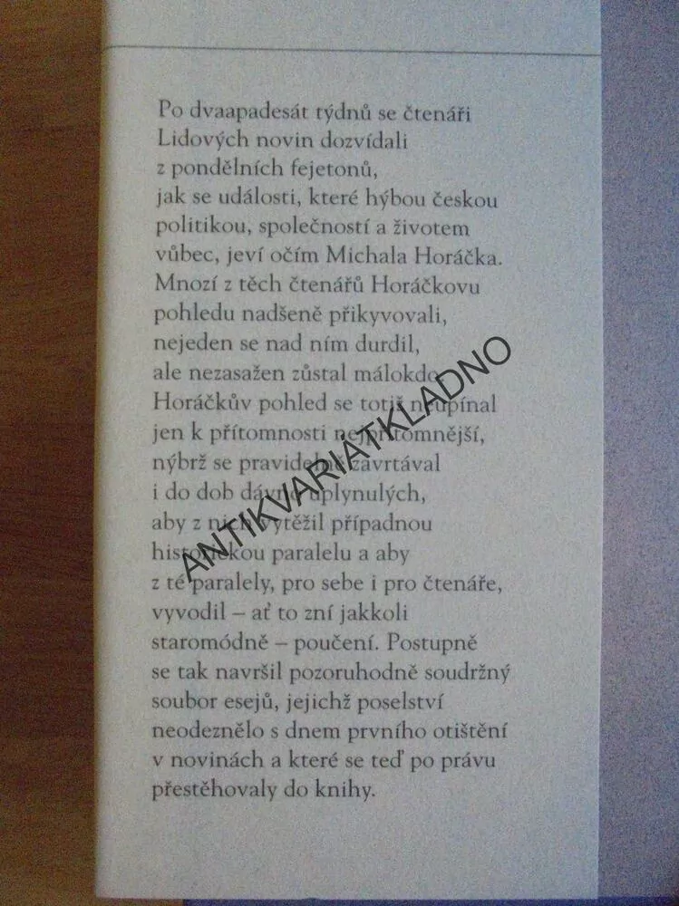 O ČESKÉ KRVI OTCŮ VLASTI, MICHAL HORÁČEK