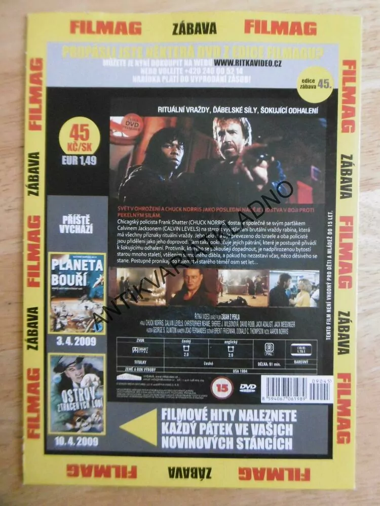 ZÁSAH Z PEKLA, CHUCK NORRIS, DVD FILM 